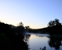 DSCF0145 mist rising from the weir near Borris lock