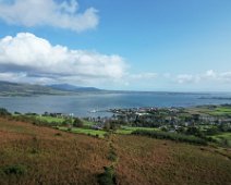 DJI_0220 Drone shot of Carlingford looking towards Northern Ireland and The Mourne Mountains